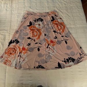 LulaRoe pink floral Azure skirt || size L